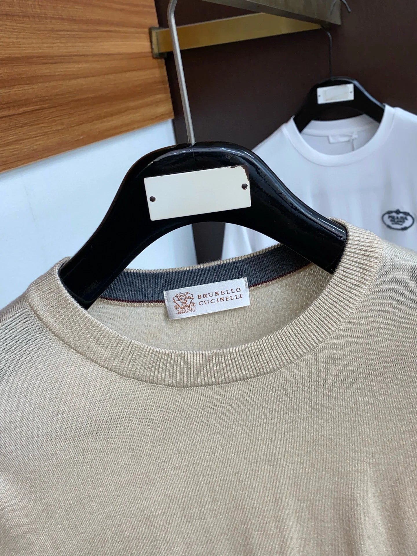 Italian BC men's cashmere yarn solid color knitted sweater