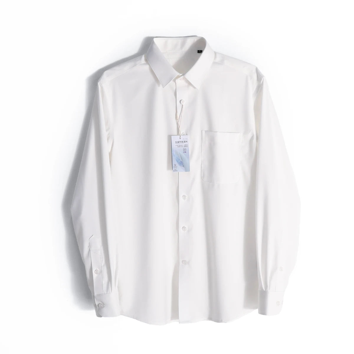 Italian luxury, spring new men's light business drape anti-wrinkle elastic long-sleeved shirt bottoming top