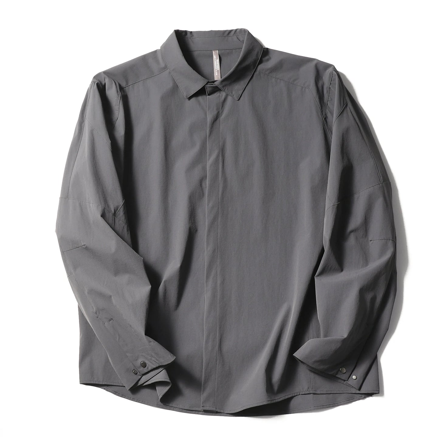 2025 summer new men's business and leisure outdoor quick-drying breathable high-elastic shirt light and thin long-sleeved shirt