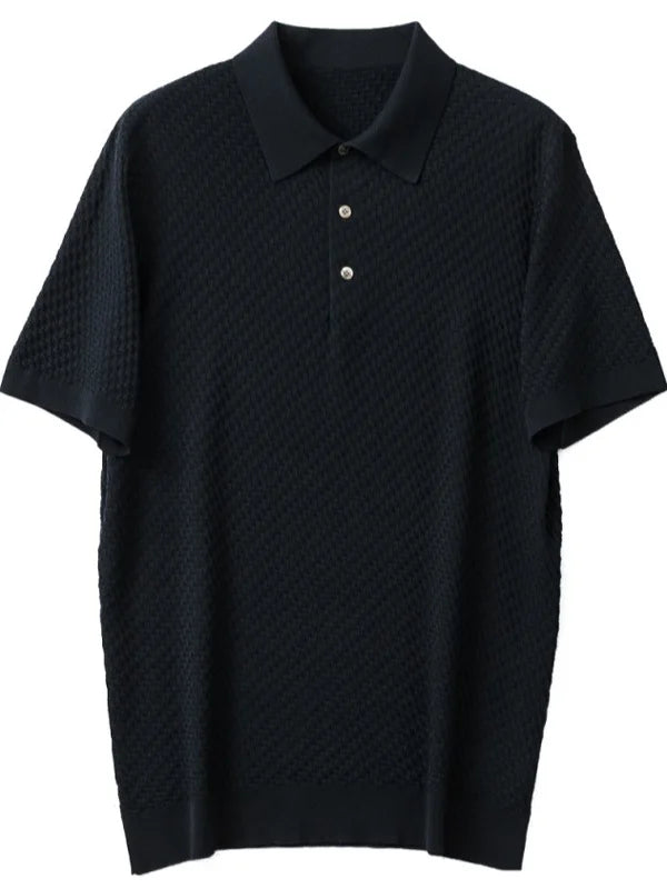 2025 summer new high-end business casual elastic breathable cool short-sleeved polo shirt