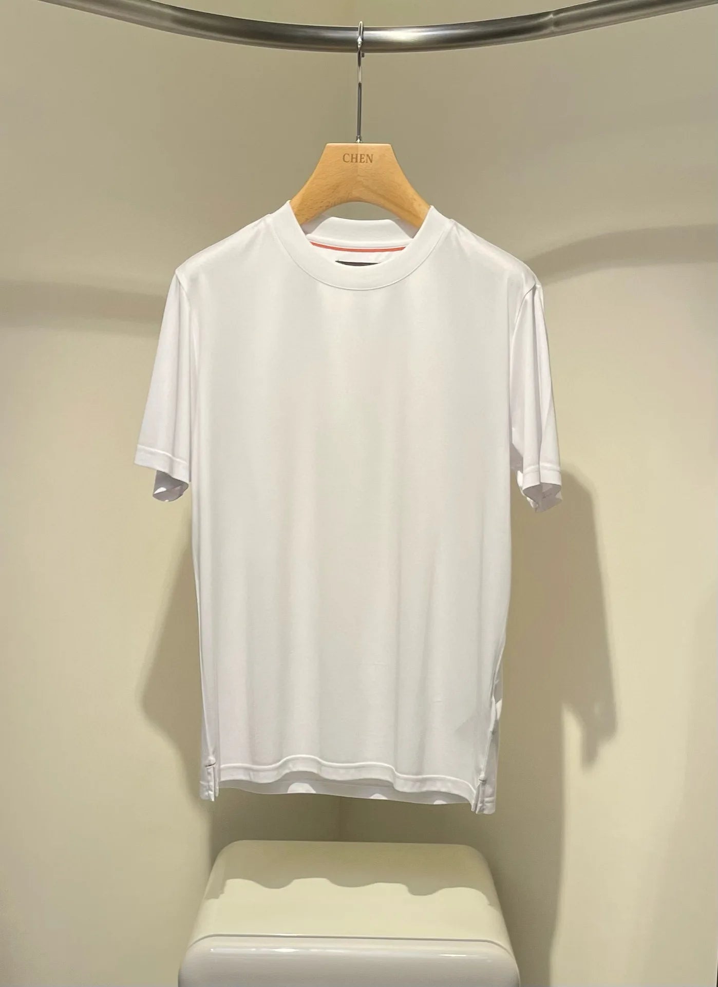 Italian LP Men's Clothing 25 Summer New Acetate Silk Cotton Breathable Solid Color Fashion Casual Short Sleeve T-Shirt