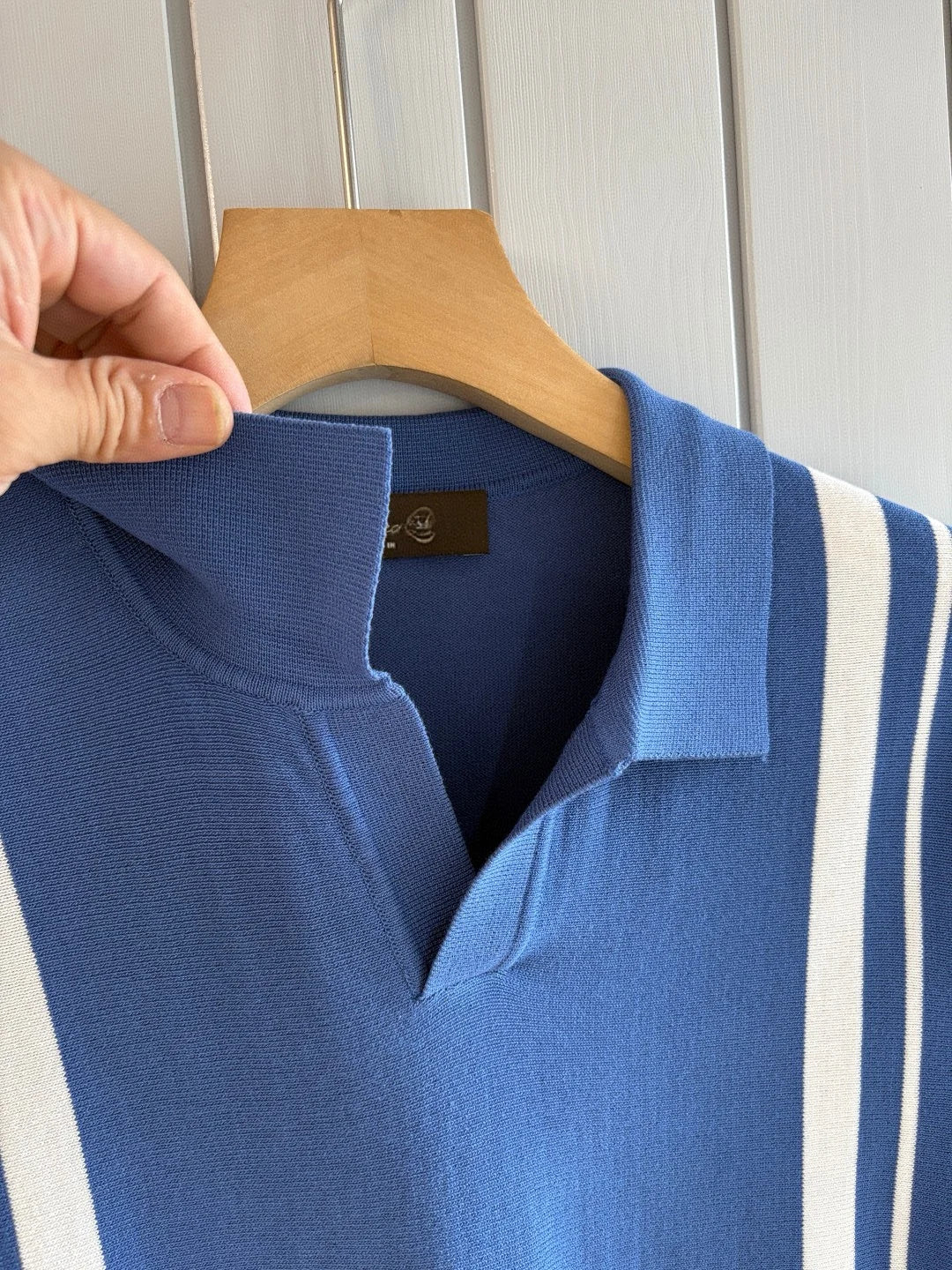 Italian LP old money wind 25 summer cashmere mulberry silk lapel short-sleeved business casual polo shirt