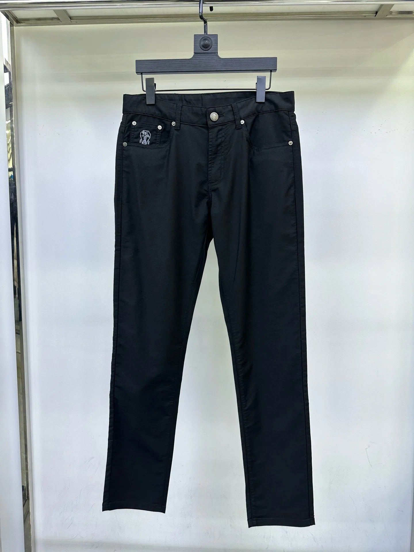 Italian BC Men's New Micro Elastic Breathable Simple Solid Color Fashion Old Money Style Straight Tube Casual Pants