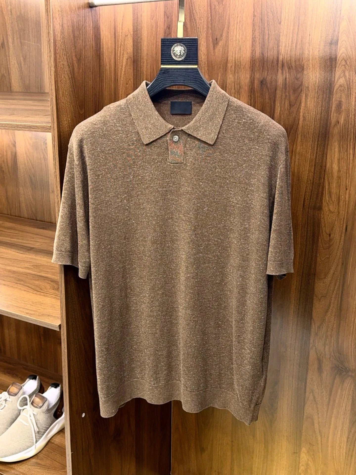 High Quality, Linen Blend, Elegant Business Commuter Stretch Knitted Sweater Lapel Short Sleeve T-Shirt Polo Shirt