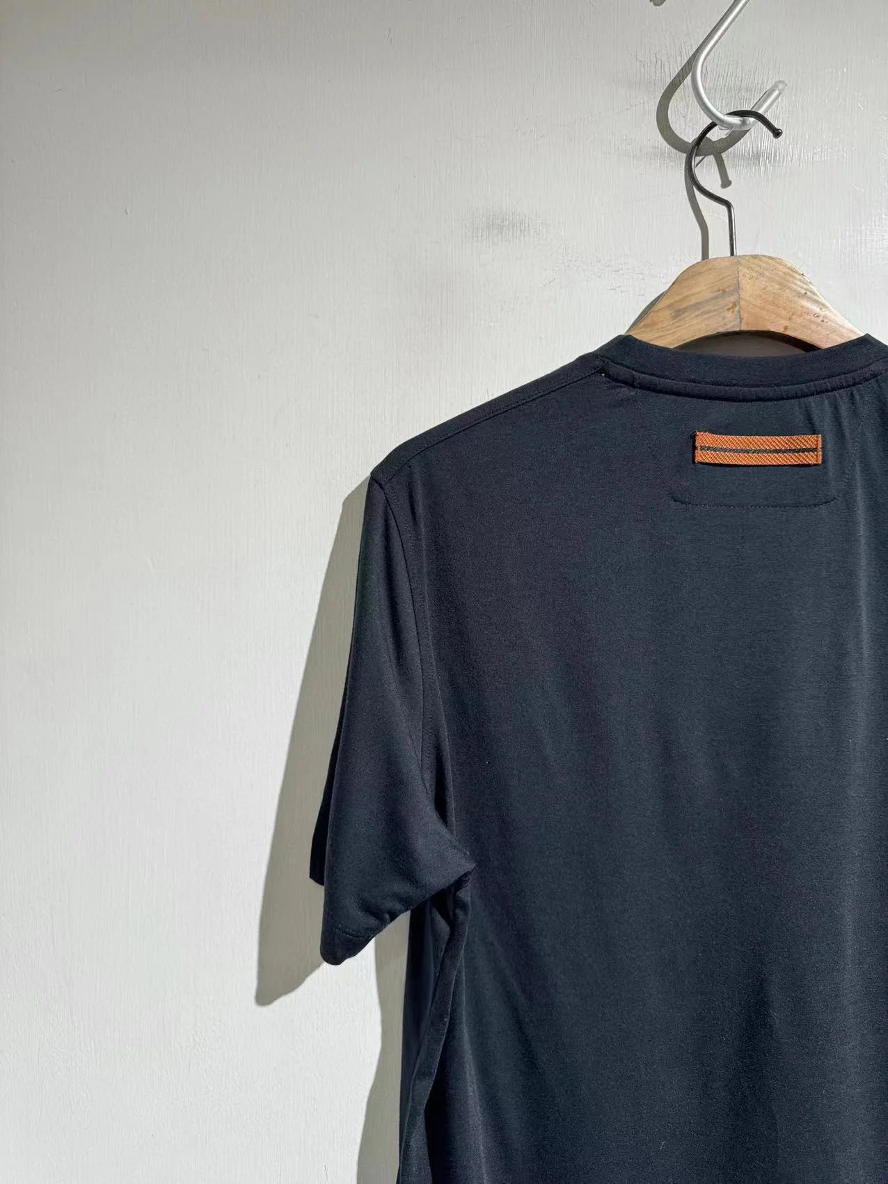 Wool blended 2025 spring and summer new, toothbrush embroidered contrasting color round neck casual short-sleeved T-shirt