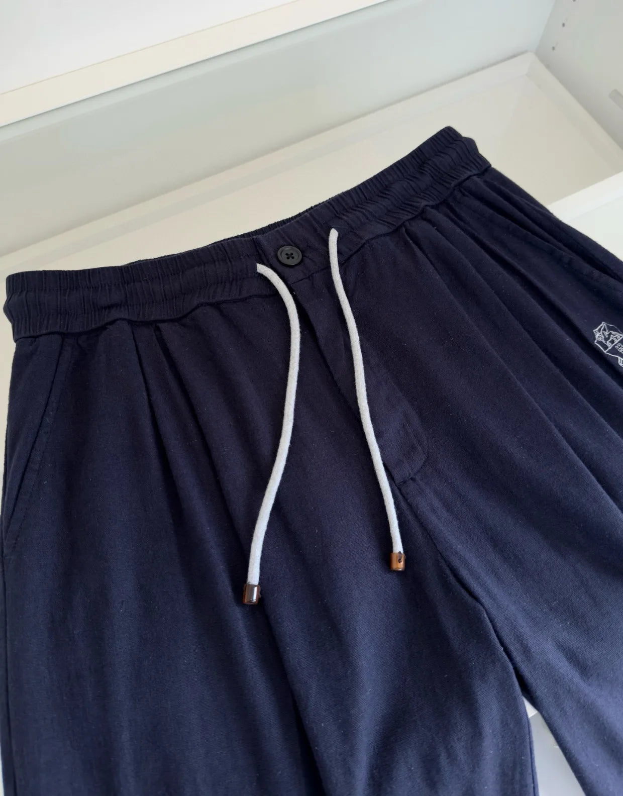 BC 25 Spring/Summer New Linen Sweat Absorbing Breathable Simple Fashion Old Money Style Straight Tube Casual Pants