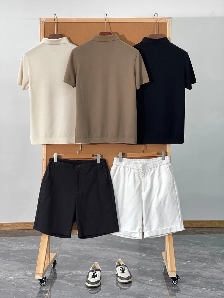 Summer, light luxury business commute casual lapel short-sleeved T-shirt polo shirt
