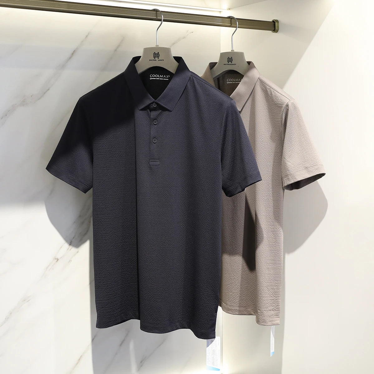 Coolmax Cool Sense Technology Summer New Business and Leisure Breathable Quick Drying Short Sleeve Anti Wrinkle Polo Shirt