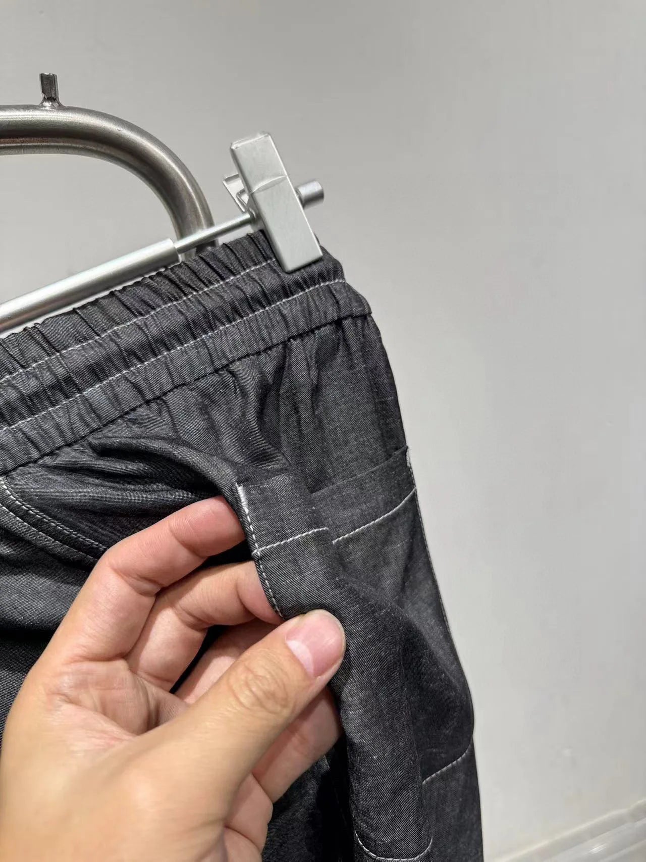 Drape and breathable 25 spring new elastic elastic waist loose Tencel linen straight casual pants