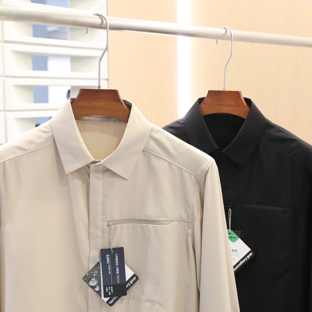Outdoor 2024 spring and summer new waterproof breathable elastic sunscreen long-sleeved shirt