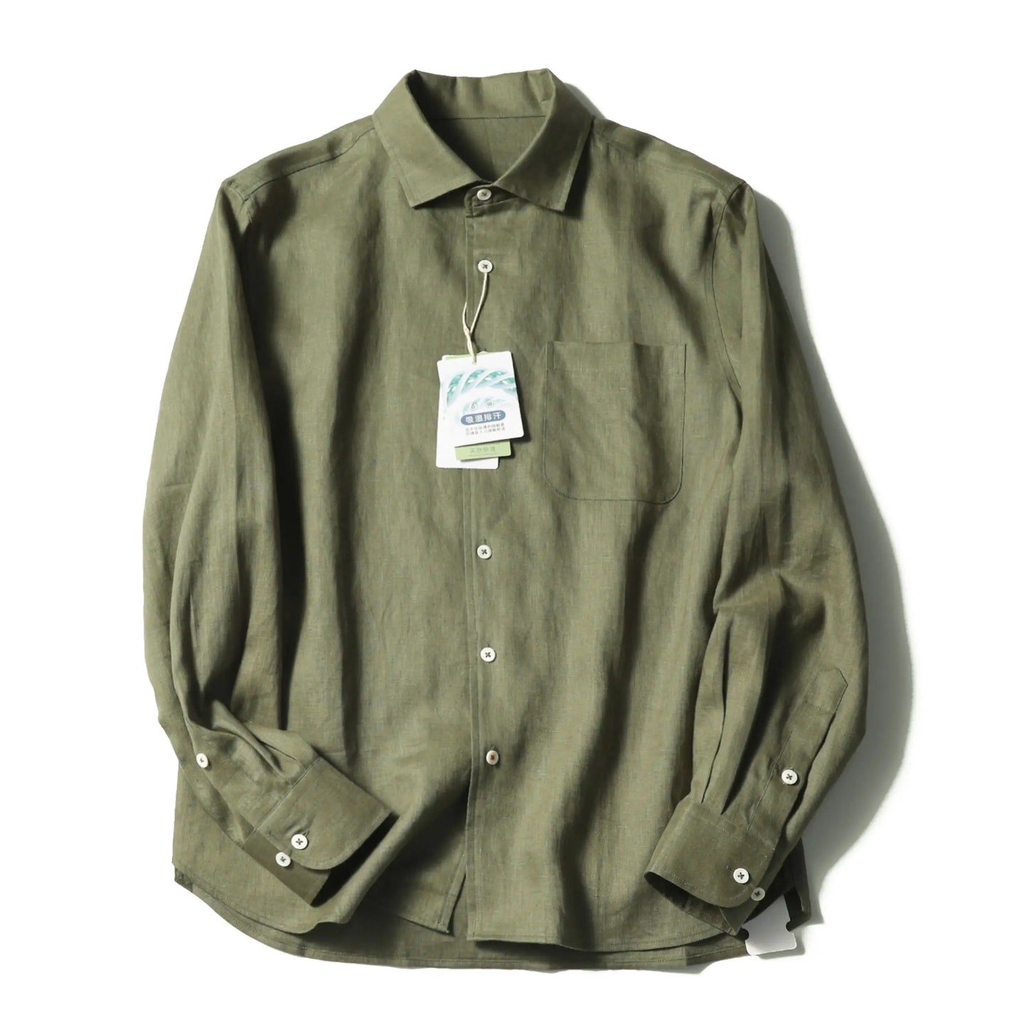 LP Italian luxury 2025 spring and summer new men's high-end old money style 100% linen cool long-sleeved shirt