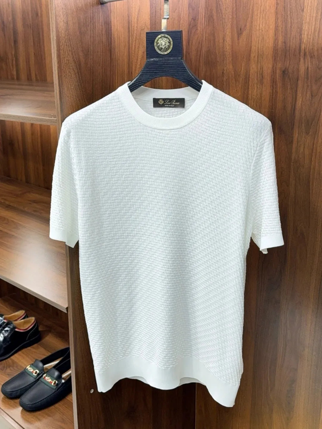 Italian LP old money style spring and summer high-quality Lyocell mixed silk round neck knitted shirt T-shirt