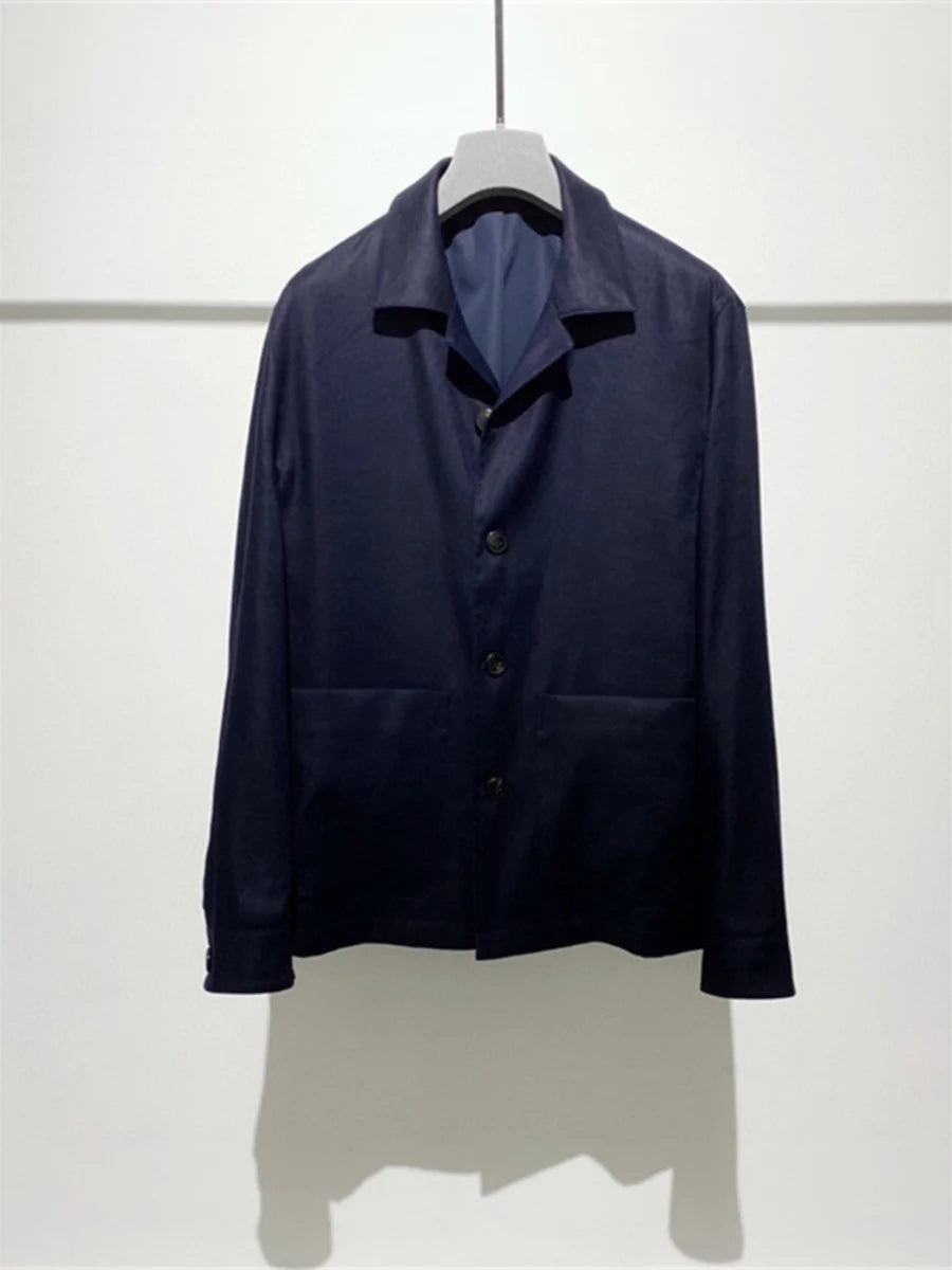 Classic old money style, high-end skin-friendly texture, breathable lapel linen tooling jacket