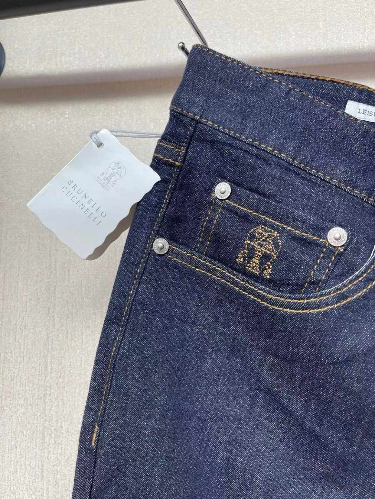 Italy BC men's spring and summer new washed blue micro-elastic breathable fashion casual old money wind small straight jeans