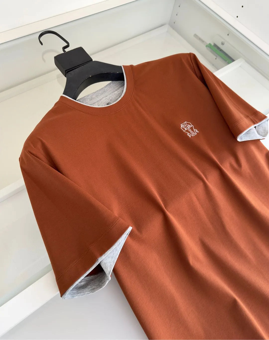 Italy BC men's clothing 25 summer new long-staple cotton breathable fake two fashion casual old money wind short-sleeved T-shirt