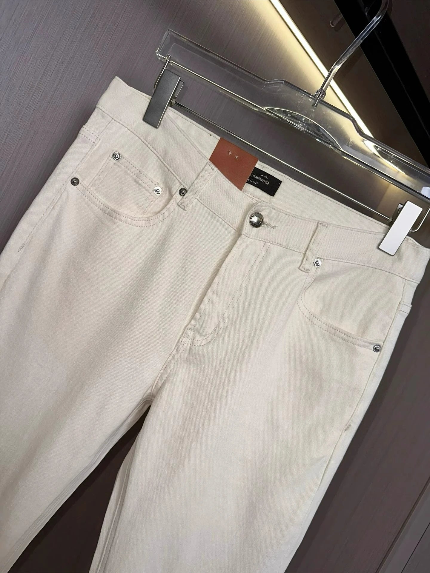 Italian LP spring and summer new washed micro-elastic breathable fashion casual old money wind small straight jeans