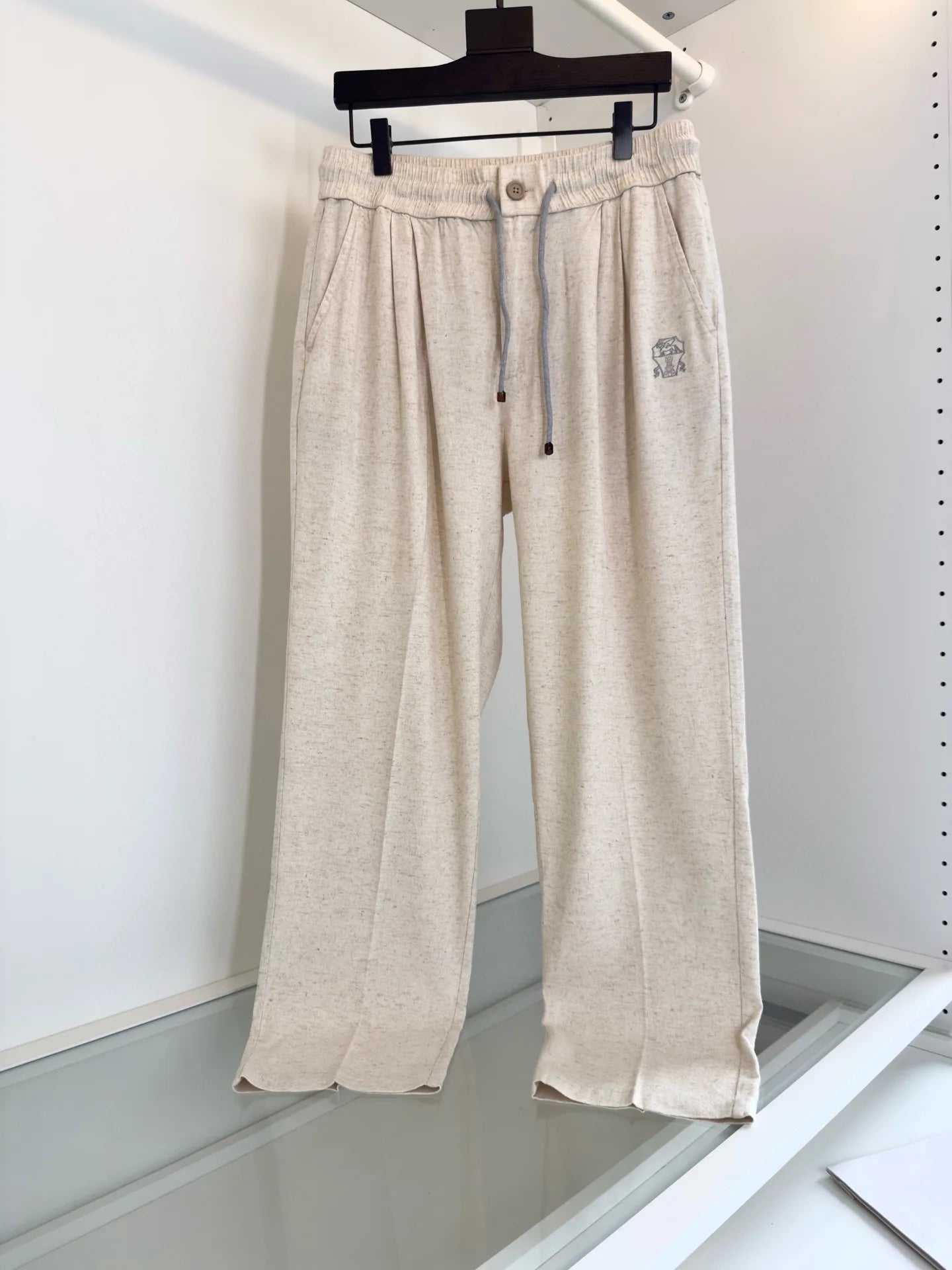BC 25 Spring/Summer New Linen Sweat Absorbing Breathable Simple Fashion Old Money Style Straight Tube Casual Pants