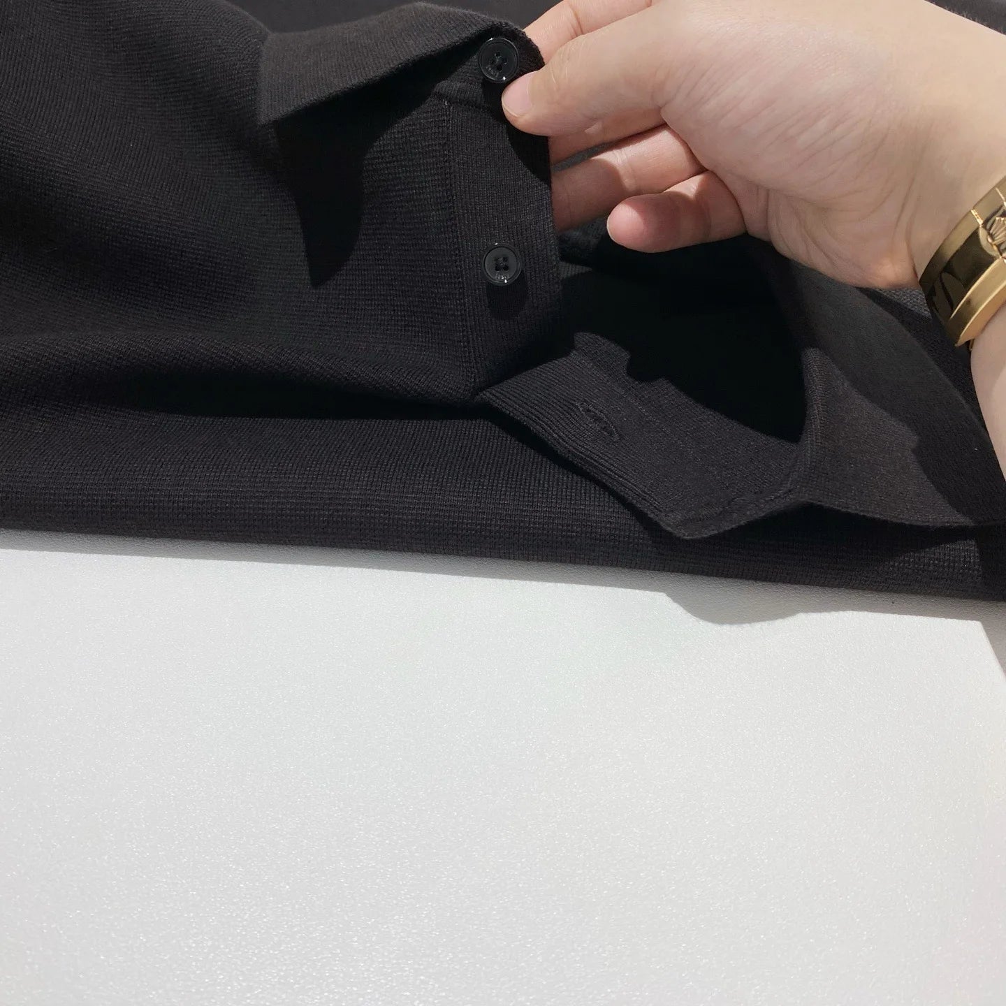 Toning premium sense, super soft cotton yarn spring and summer business casual knitted polo shirt short-sleeved polo shirt