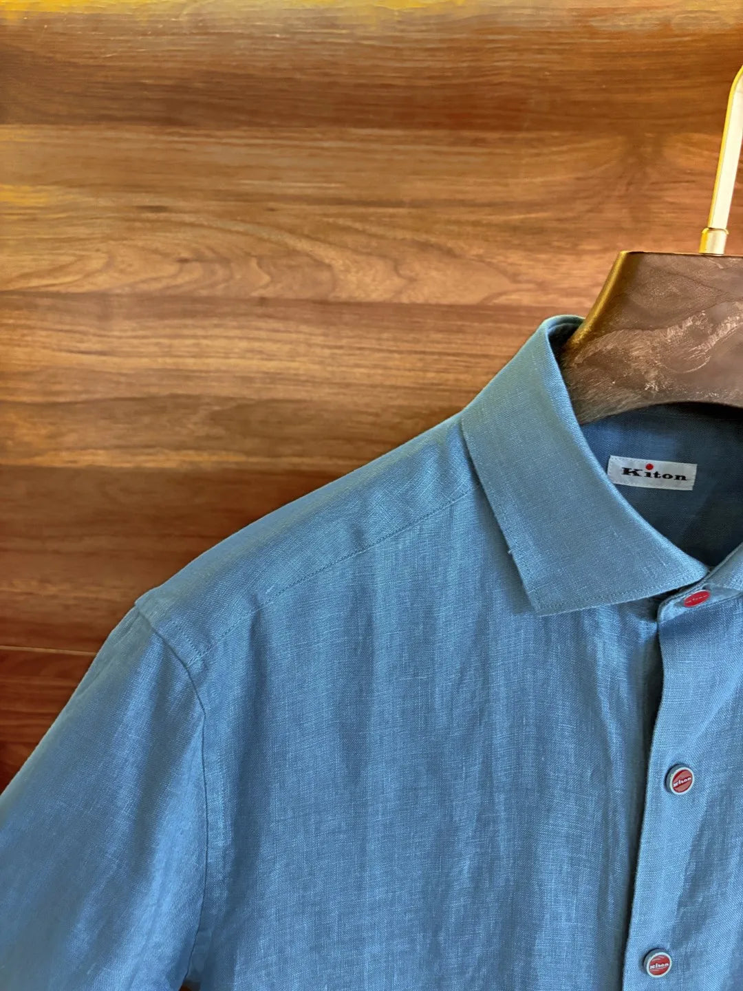 Italian Kiton European and American light luxury men's clothing 25 summer linen casual elegant short sleeved shirt