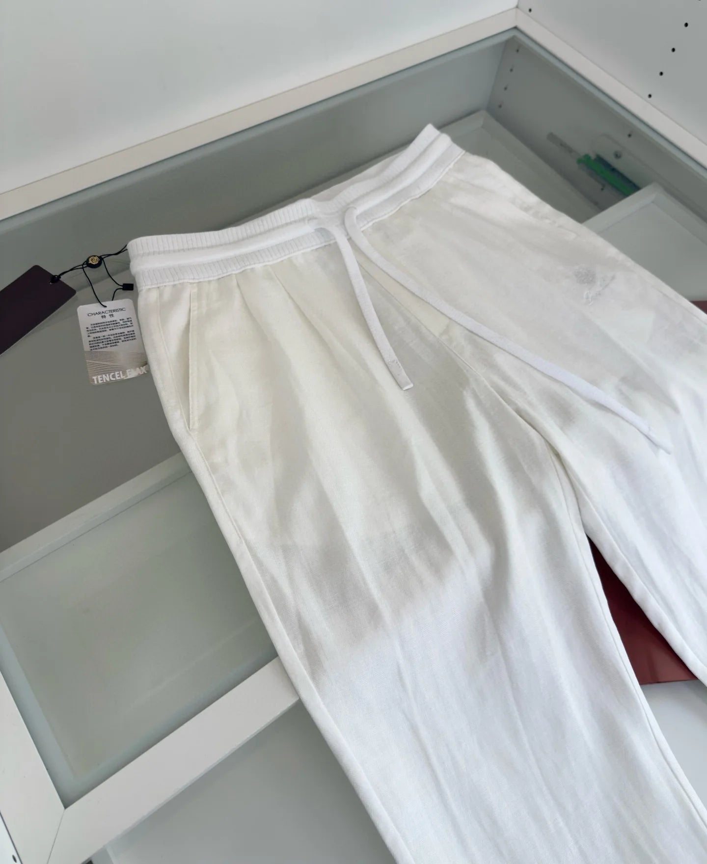 Italian LP men's summer new Tencel linen sweat-absorbing breathable simple fashion straight casual pants