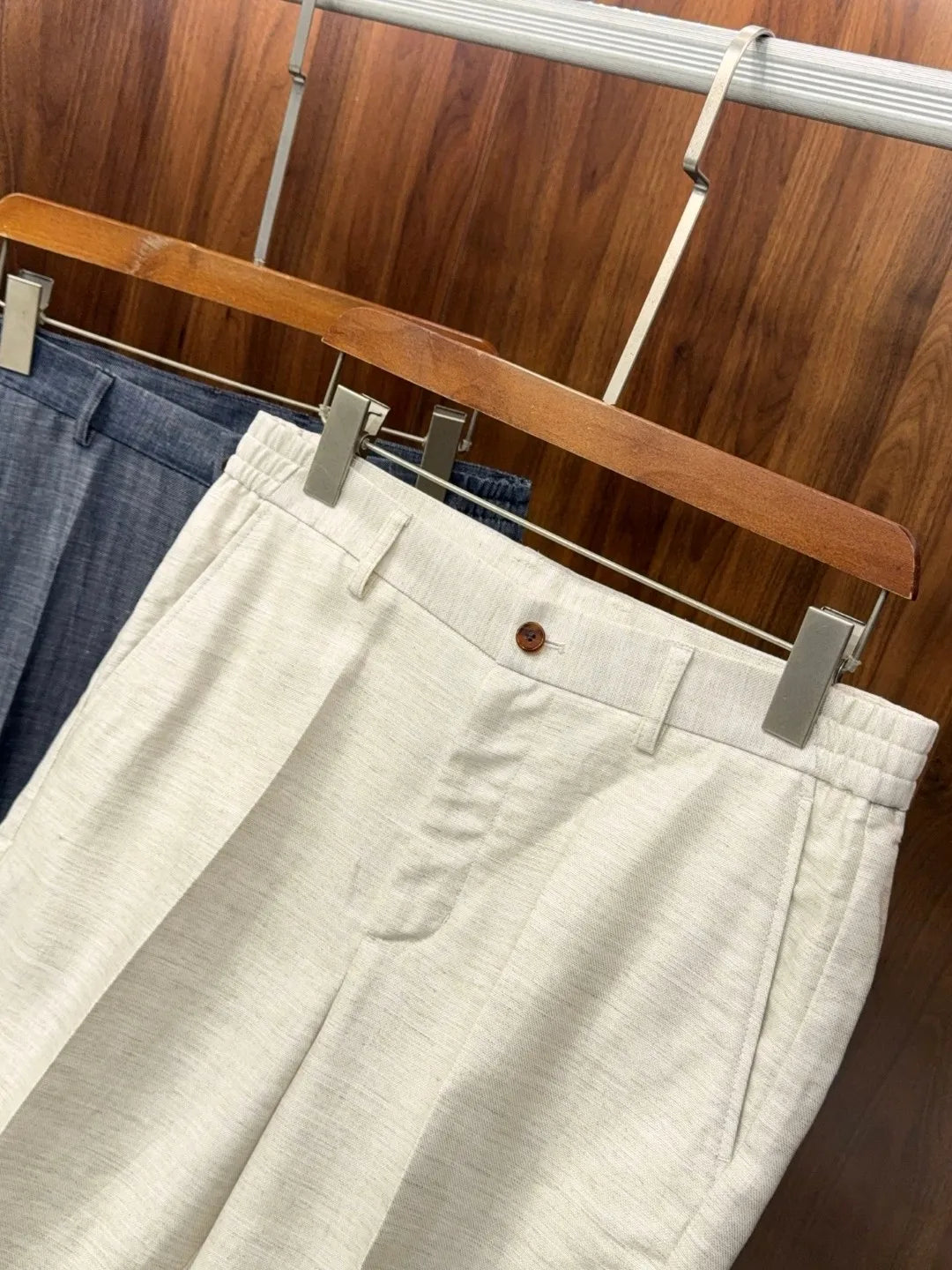 Italian LP light luxury men's clothing 25 summer linen mixed Tencel semi-elastic waist business casual pants
