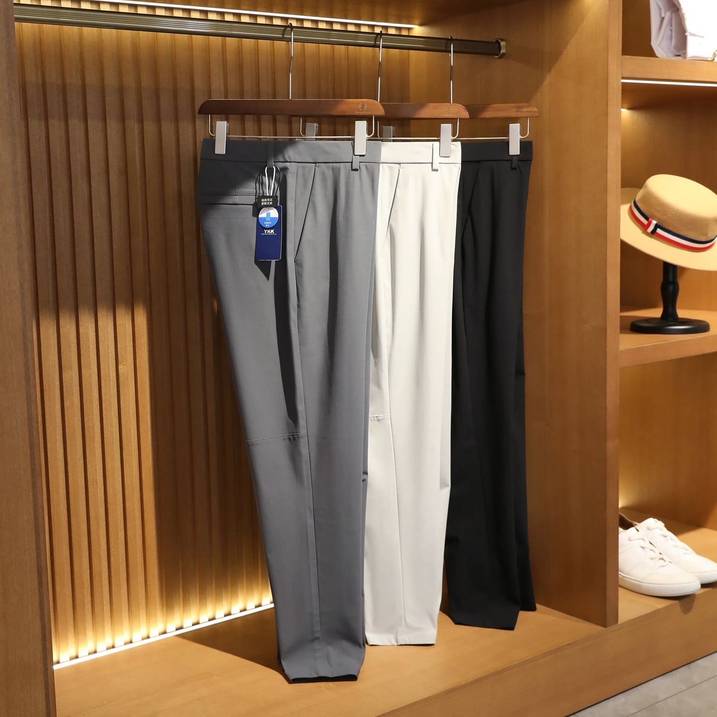 City traveler 2025 spring and summer new men's business casual cool trousers high elastic breathable trousers