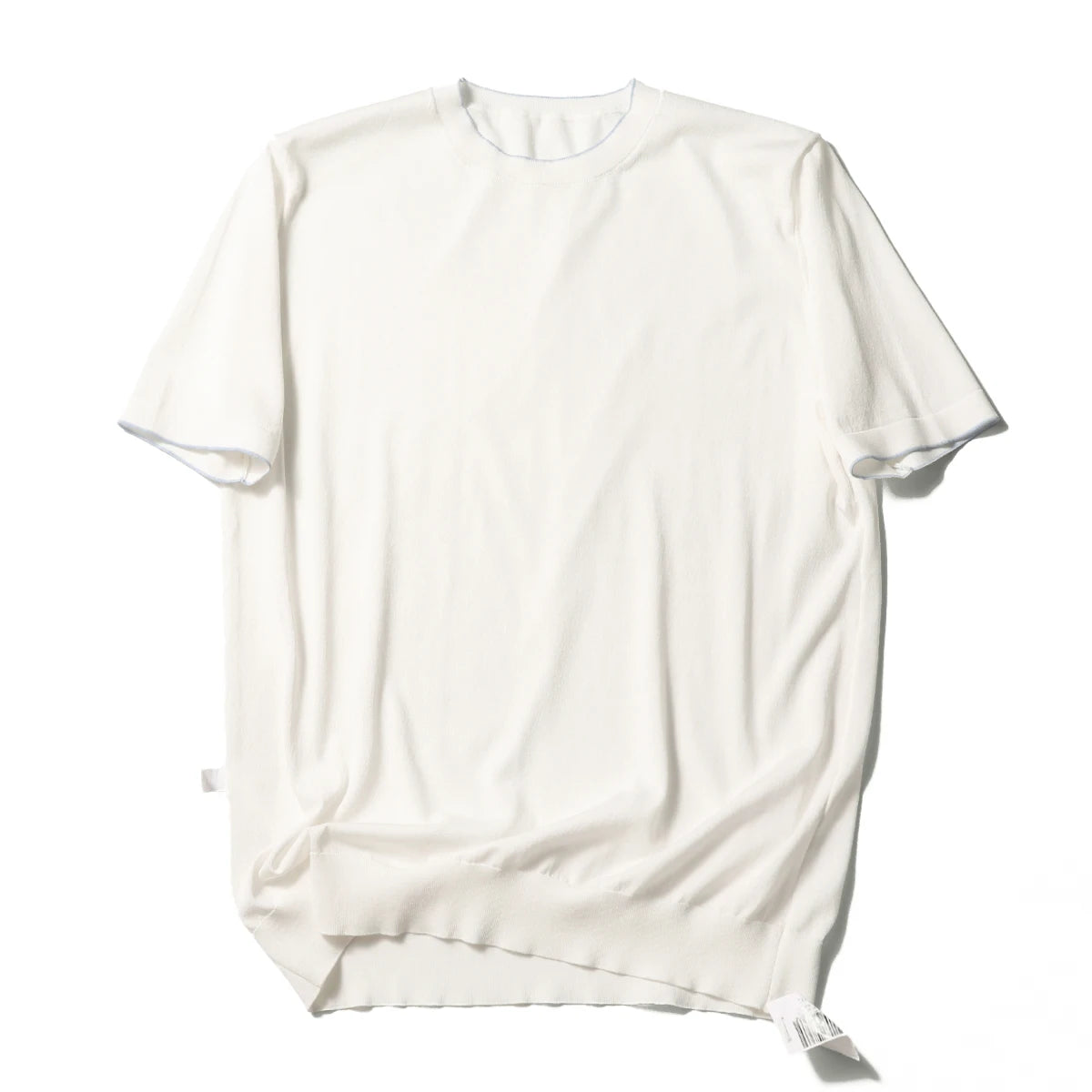 2025 summer new men's urban commuting solid color Tencel mulberry silk blended cool knitted short-sleeved T-shirt