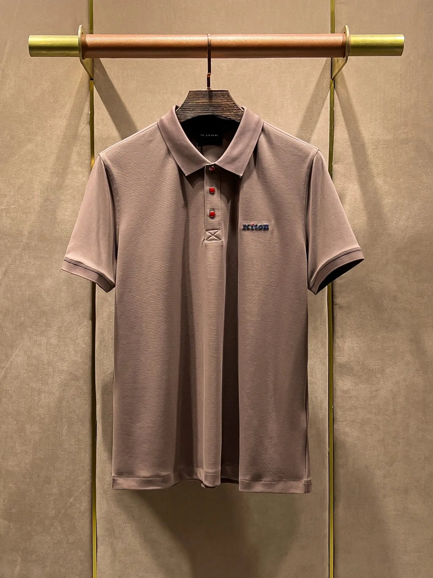 Summer kiton Chiton embroidered men's lapel short-sleeved solid color simple fashion versatile casual POLO shirt
