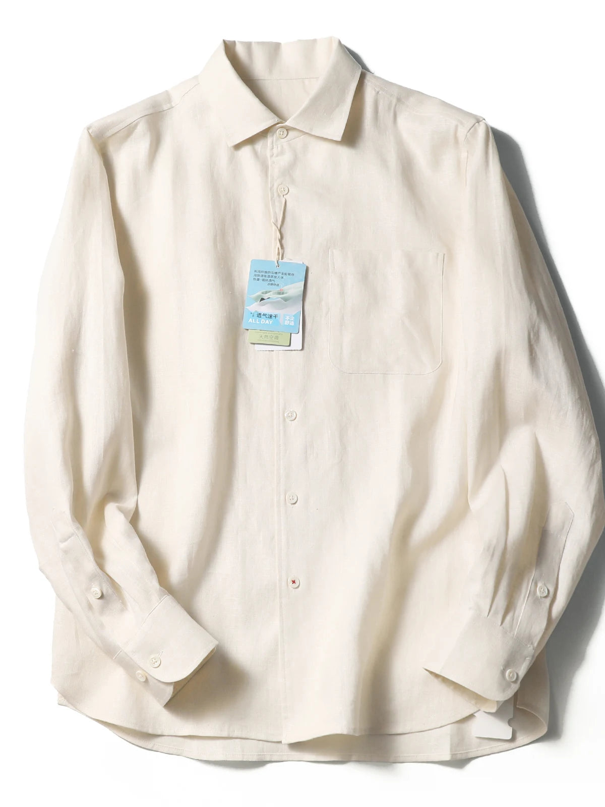 LP Italian luxury 2025 spring and summer new men's high-end old money style 100% linen cool long-sleeved shirt