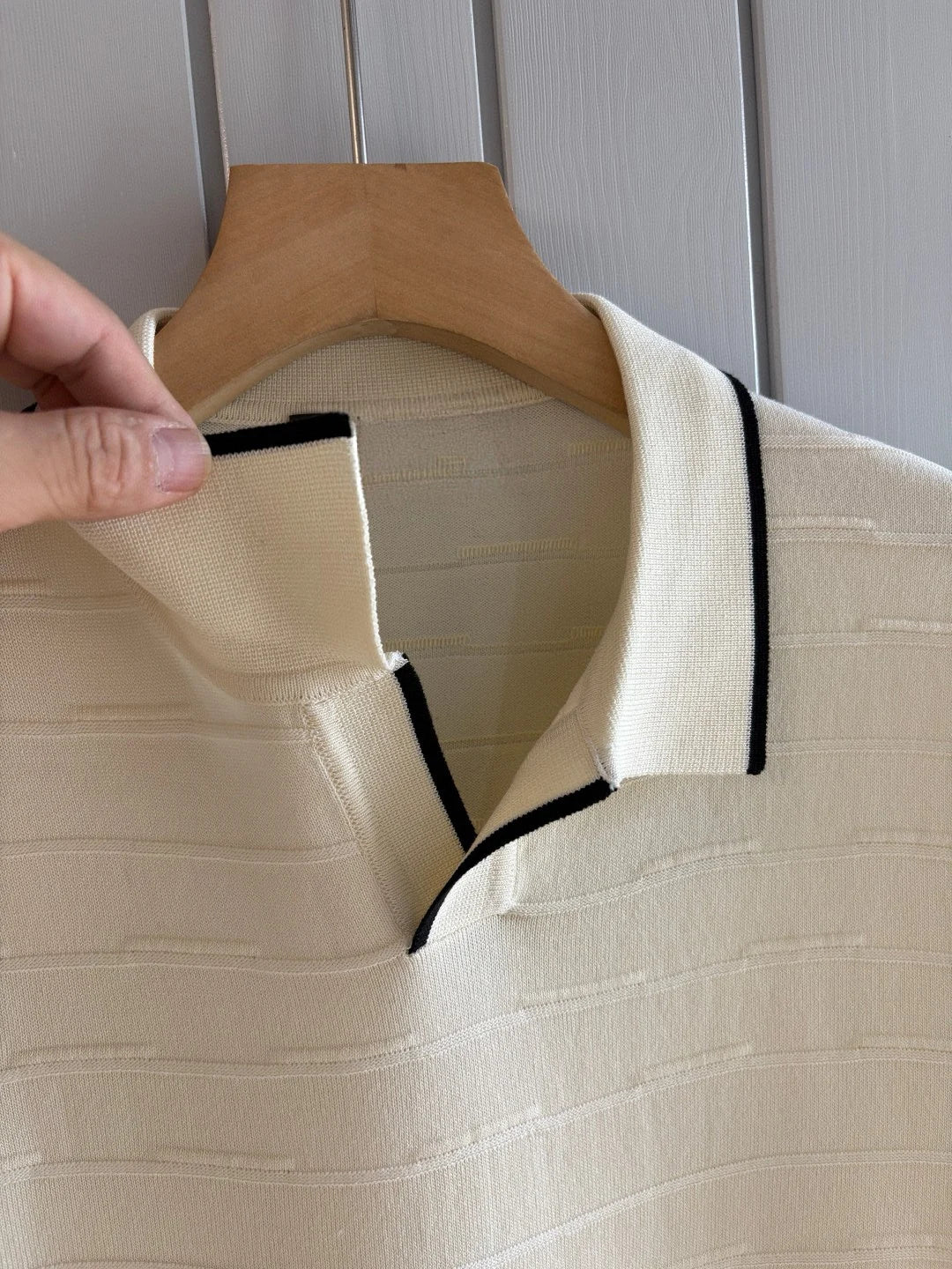 Italian style old money style light luxury summer goat velvet mulberry silk sea collar short sleeved business casual polo shirt