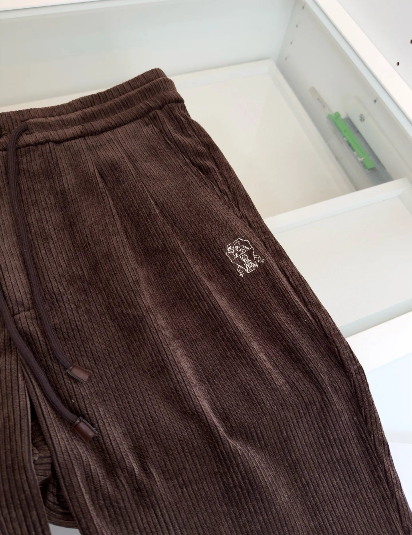 Italy BC spring new corduroy striped solid color versatile fashion old money wind straight casual pants