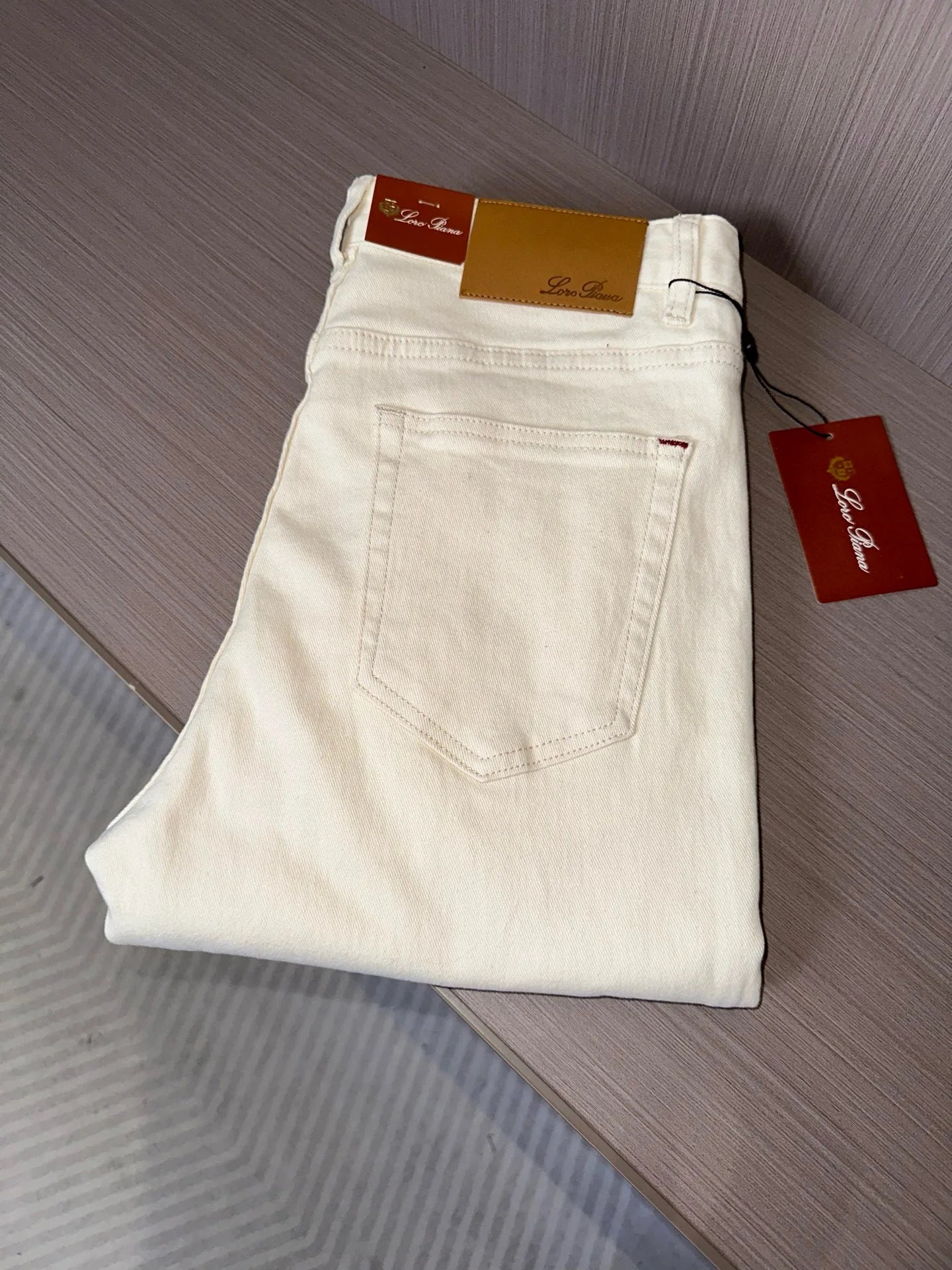 Italian LP spring and summer new washed micro-elastic breathable fashion casual old money wind small straight jeans