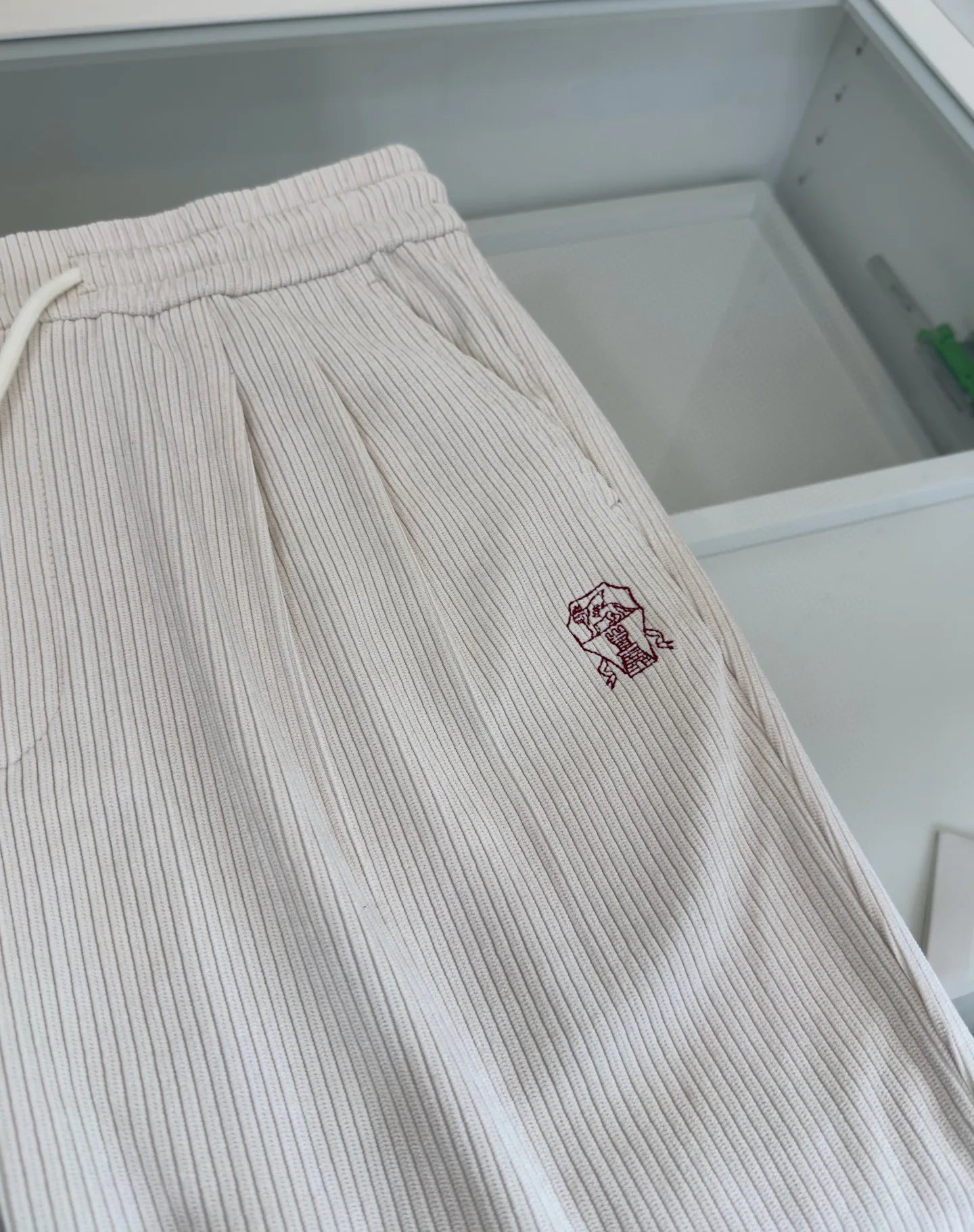 Italy BC spring new corduroy striped solid color versatile fashion old money wind straight casual pants