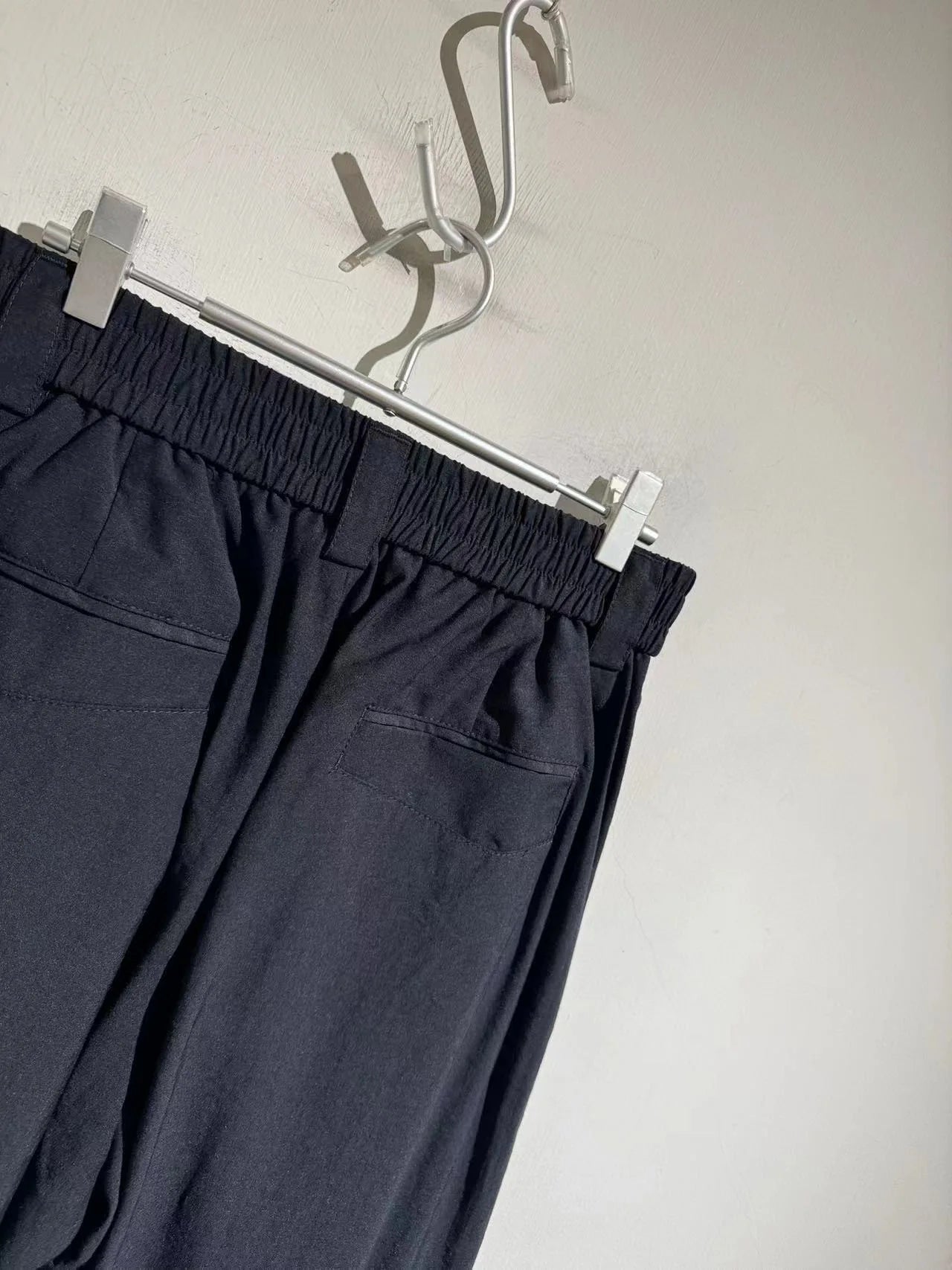 Elastic elastic waist summer tencel linen loose straight scimitar casual trousers