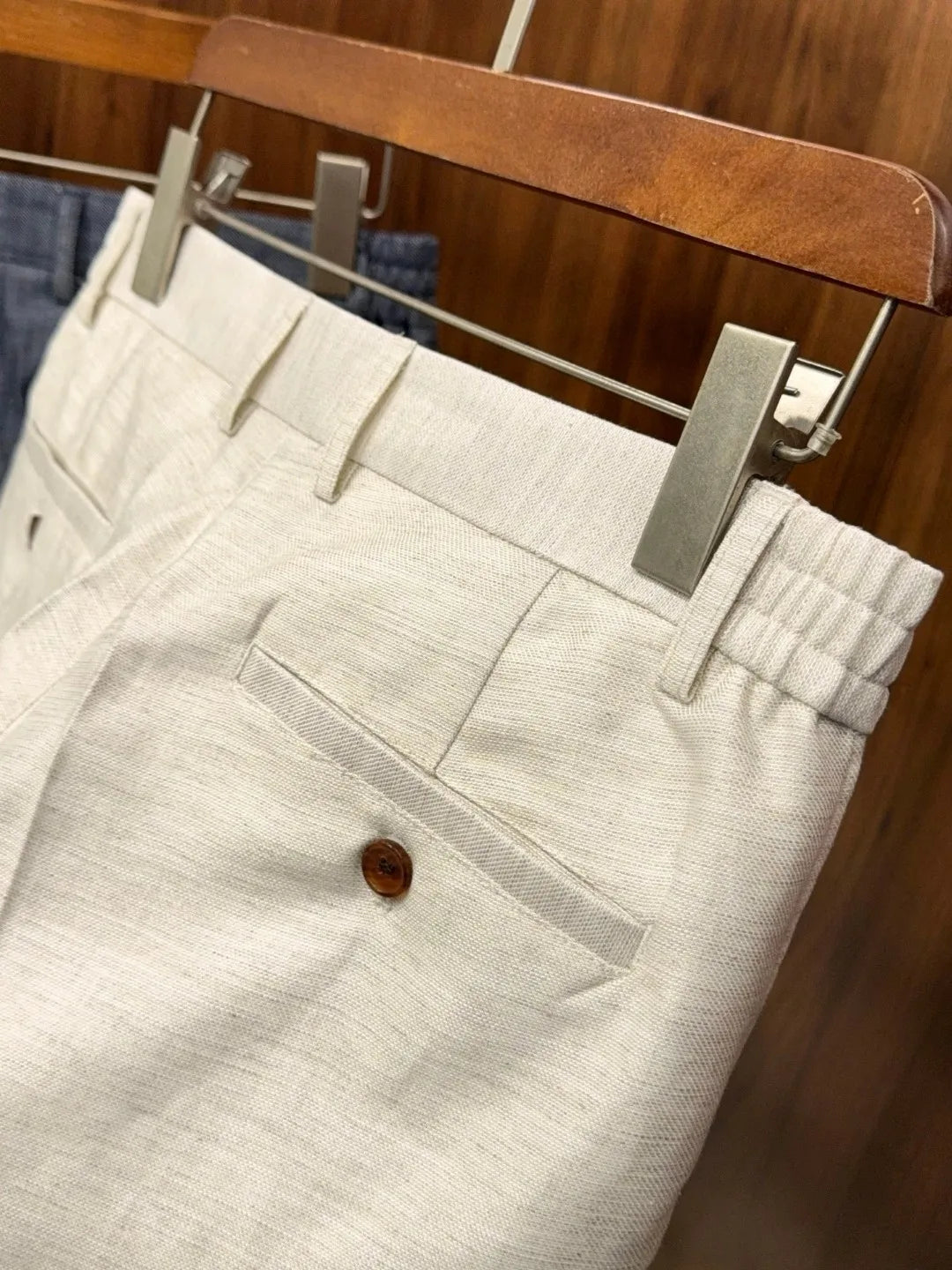 Italian LP light luxury men's clothing 25 summer linen mixed Tencel semi-elastic waist business casual pants