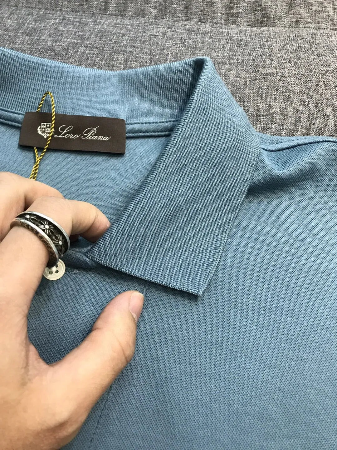 Italian LP old money style light luxury men's summer simple business casual lapel short sleeved polo shirt