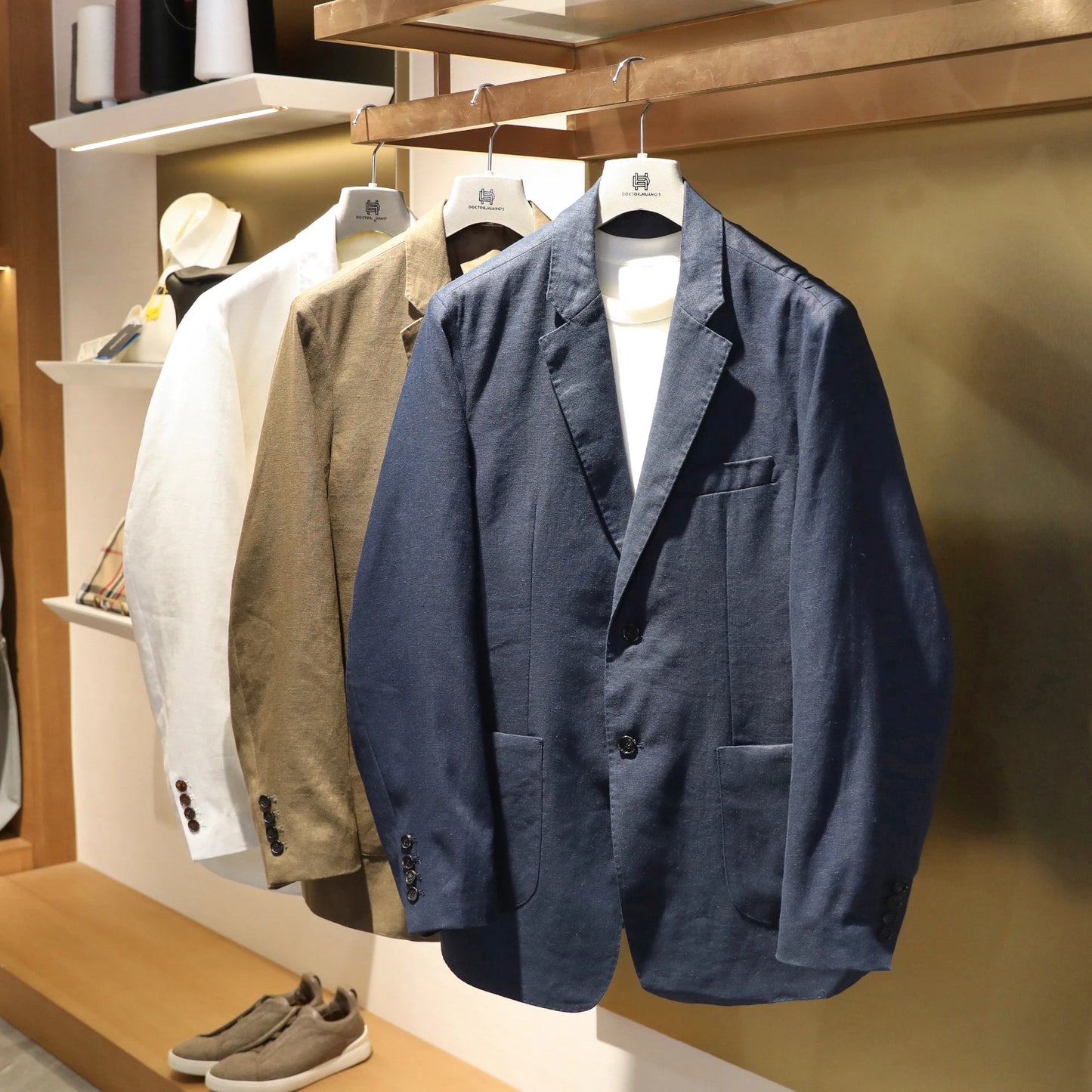 2025 spring and summer new men's high-end 100% pure linen breathable casual suit old money style suit jacket