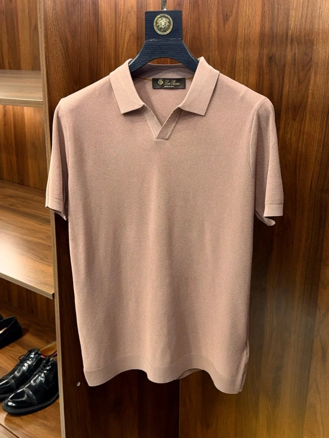 LP Italian old money style light luxury summer mulberry silk mixed Lyocell Haiou collar business casual short-sleeved polo shirt