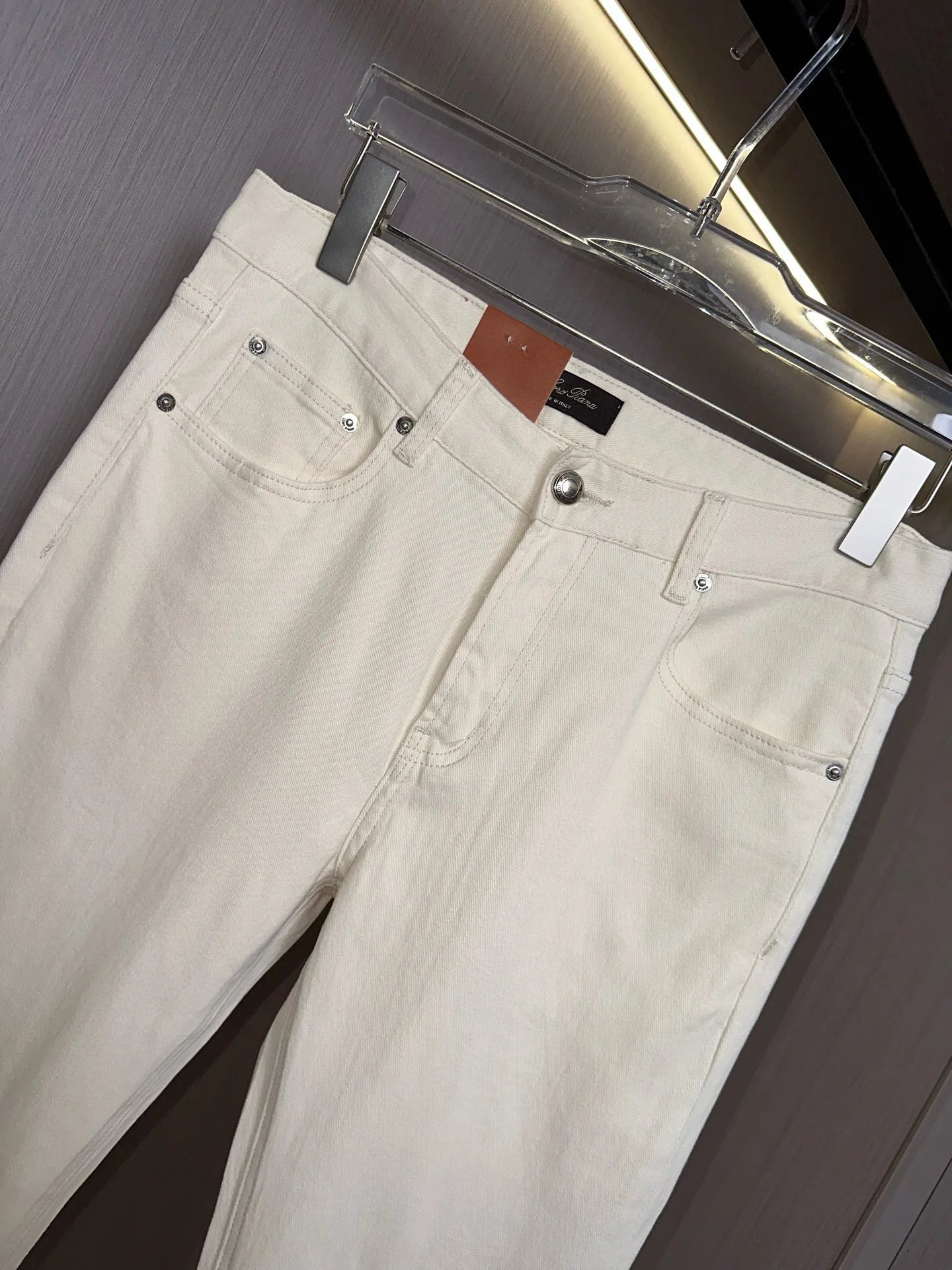 Italian LP spring and summer new washed micro-elastic breathable fashion casual old money wind small straight jeans