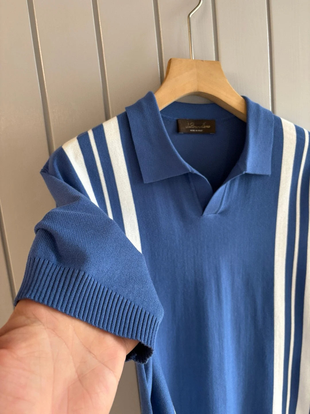Italian LP old money wind 25 summer cashmere mulberry silk lapel short-sleeved business casual polo shirt