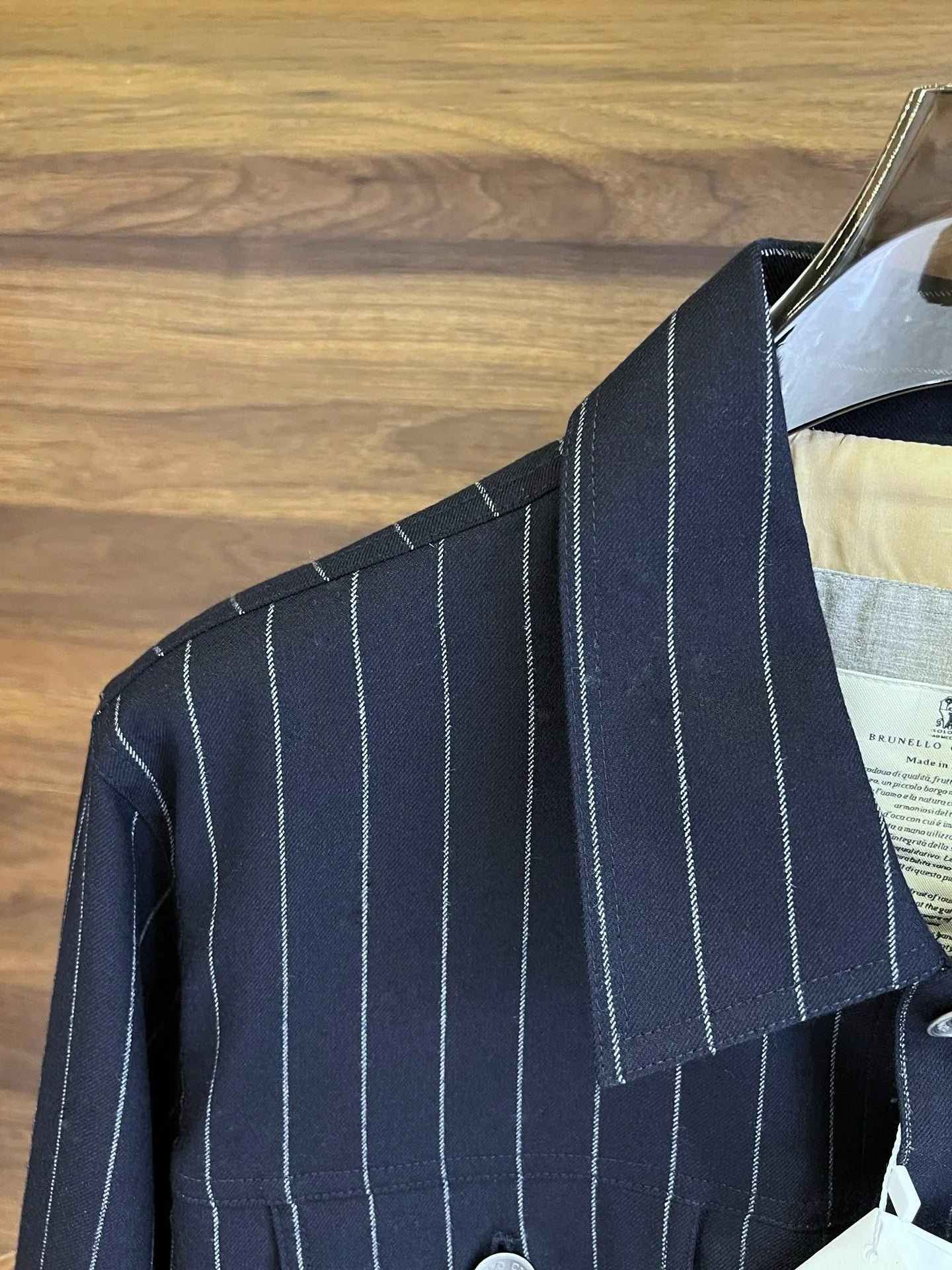 Italy BC old money style men's clothing 24 autumn and winter new wool material striped fashion business casual jacket