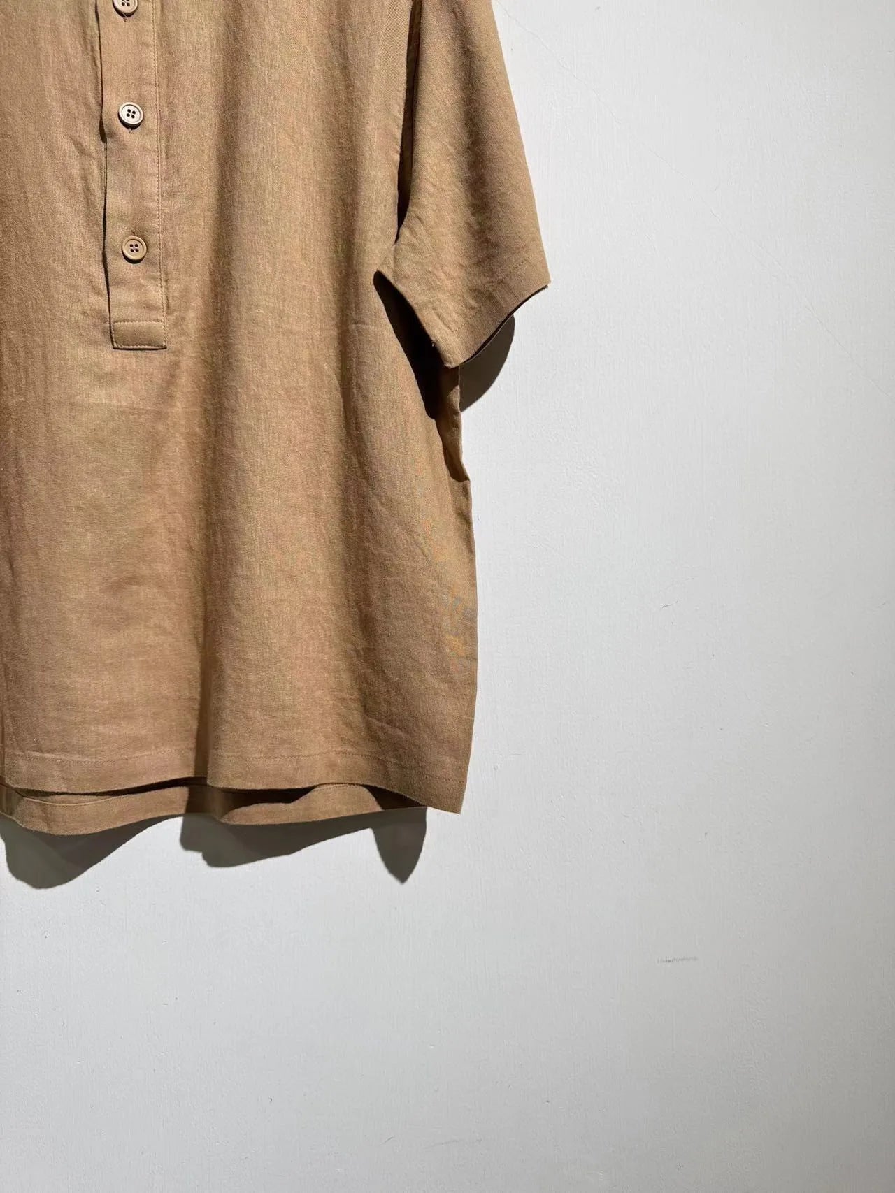 100% linen summer relaxation, loose and versatile breathable casual short-sleeved shirt