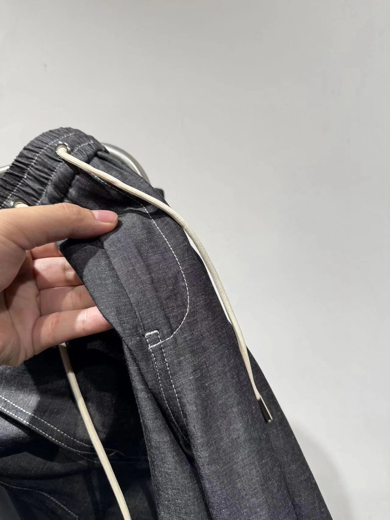 Drape and breathable 25 spring new elastic elastic waist loose Tencel linen straight casual pants