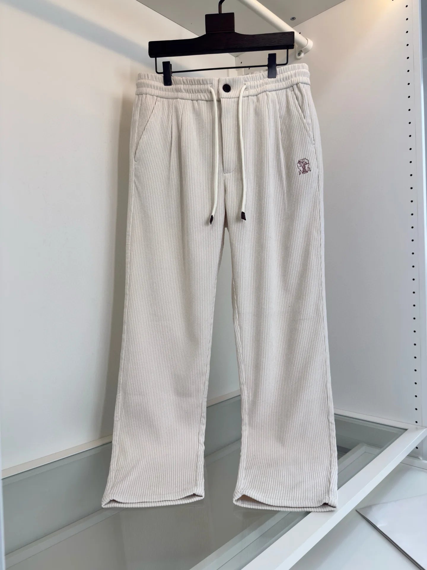 Italy BC spring new corduroy striped solid color versatile fashion old money wind straight casual pants