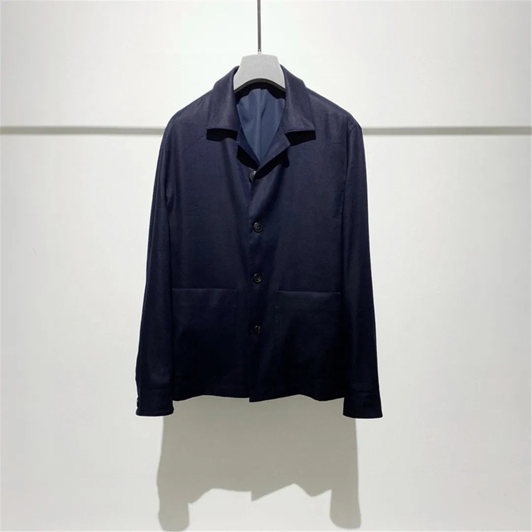 Classic old money style, high-end skin-friendly texture, breathable lapel linen tooling jacket