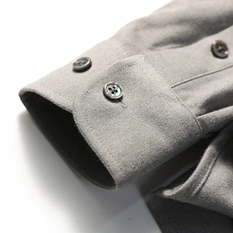 Tencel wool blend, autumn and winter fashion anti-wrinkle non-ironing long-sleeved shirt men's business casual shirt