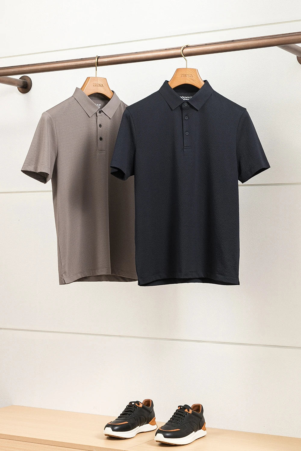 Coolmax Cool Sense Technology Summer New Business and Leisure Breathable Quick Drying Short Sleeve Anti Wrinkle Polo Shirt