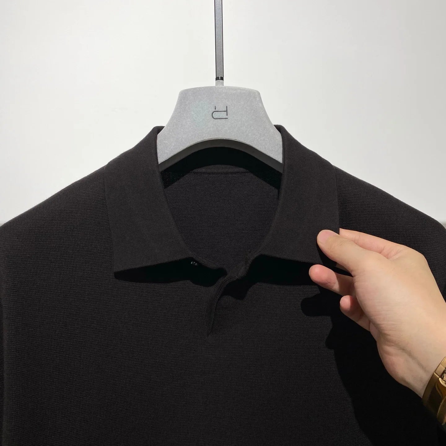 Toning premium sense, super soft cotton yarn spring and summer business casual knitted polo shirt short-sleeved polo shirt