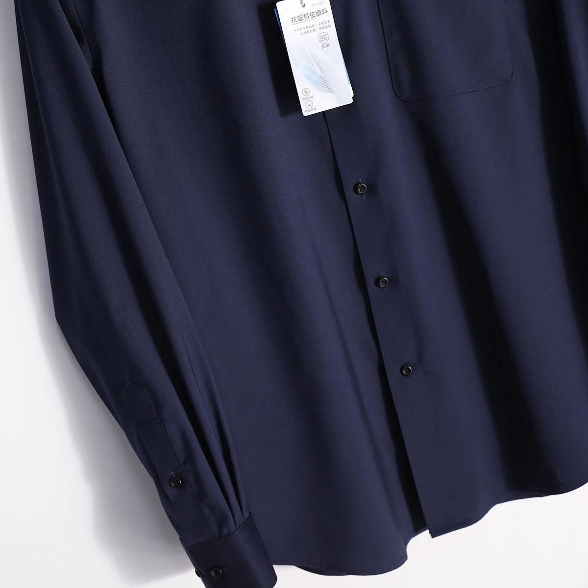 Italian luxury, spring new men's light business drape anti-wrinkle elastic long-sleeved shirt bottoming top