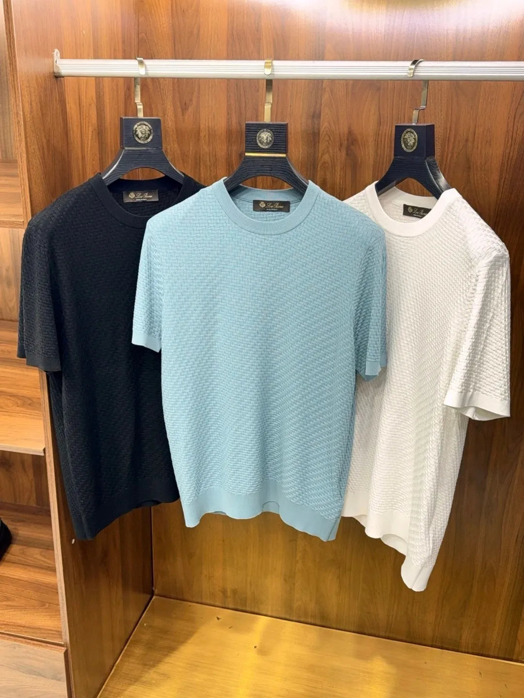 Italian LP old money style spring and summer high-quality Lyocell mixed silk round neck knitted shirt T-shirt